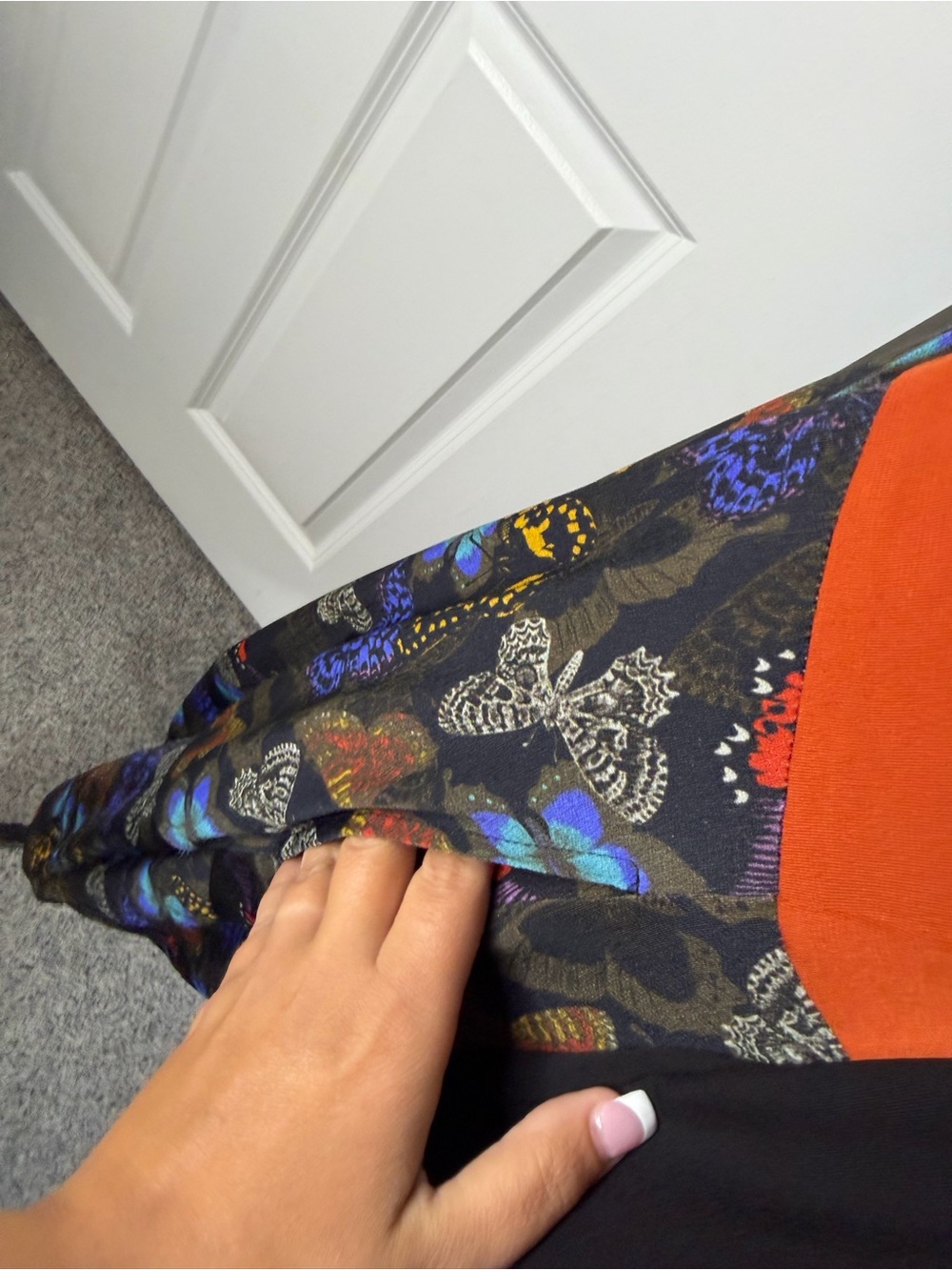 Lella Mode Italy Boho Butterfly Print Balloon Hem Dress XL 14 - Picture 6 of 11